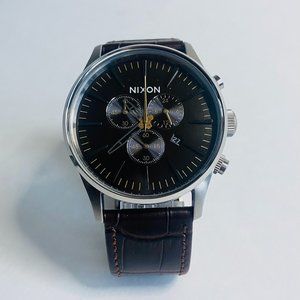 Nixon Sentry Chrono SS 42 MM Lizard Brown Steel Brown